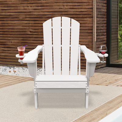 Foldable HDPE Adirondack Chair with Dual Cup Holders
