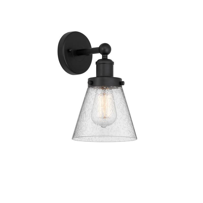 Innovations Lighting 616-1W-10-7 Cone Sconce Cone 10" Tall Wall Sconce - Matte Black / Seedy