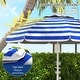 preview thumbnail 10 of 16, Outsunny 5.7' Portable Beach Umbrella with Tilt, Adjustable Height, 2 Cup Holders, Hook, Ruffled Outdoor Umbrella