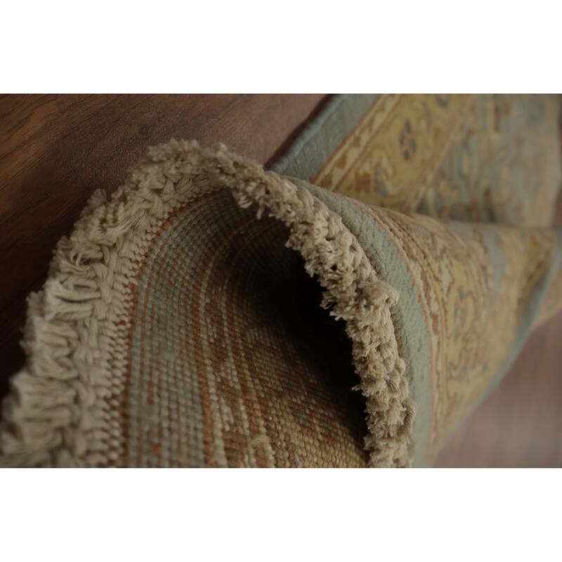 Hand Knotted Oriental 100% Wool Carpet Traditional All-Over Navy Blue & Blues Ziegler Area Rug - 3' 10'' X 2' 0''