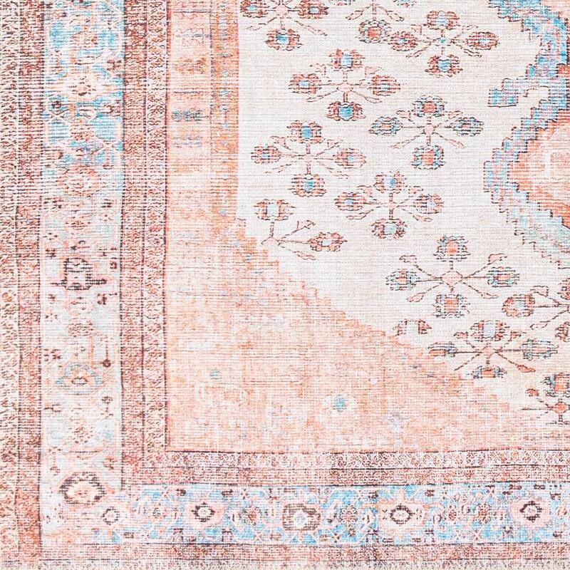 Livabliss Elena Floral Medallion Printed Machine Washable Area Rug