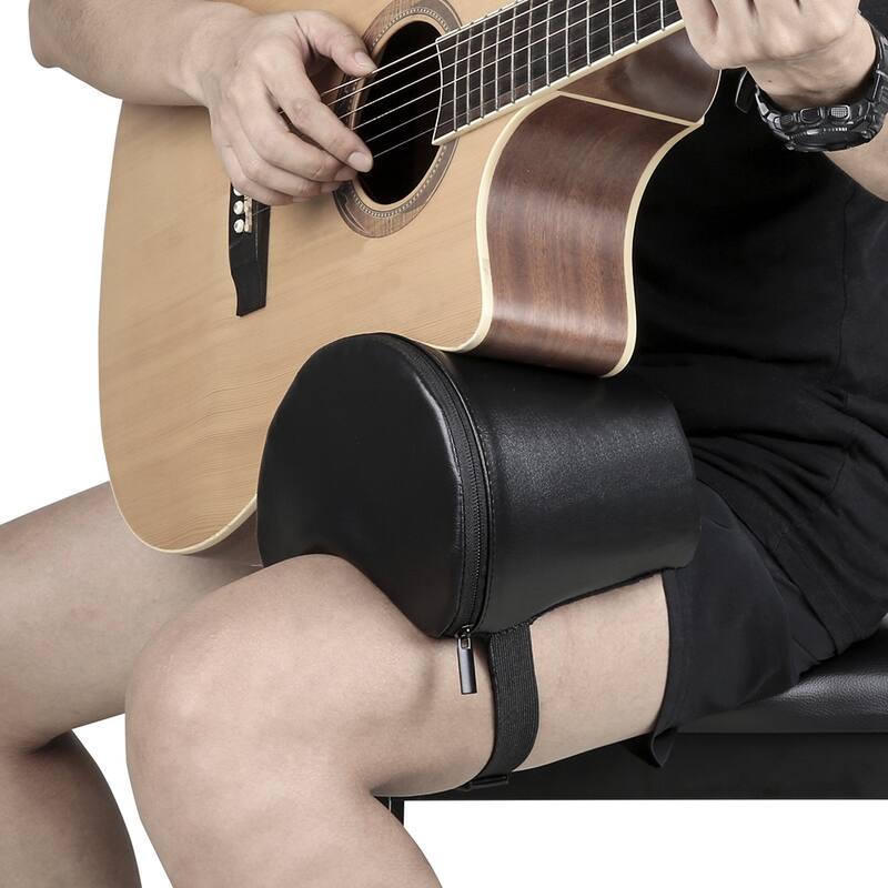 Multi-Functional Guitar Rest Cushion Stand Playing Auxiliary Support with Fixing Strap Acoustic Guitar Pad FA-60S - Black