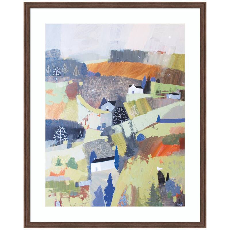 Kate and Laurel Framed Art Worlds View by Guilana Lazzerini - 34x42 - Brown