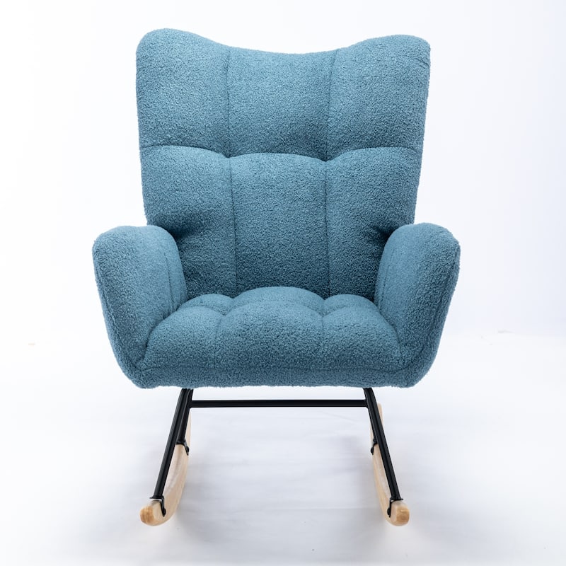 Fleece Fabric Rocking Chair with Pocket
