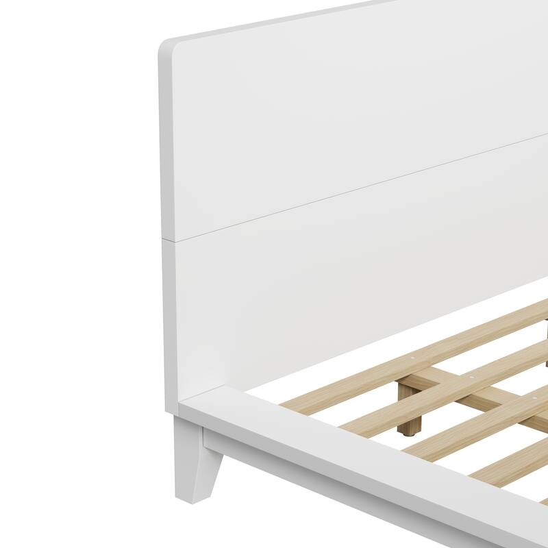 Minimalist Wood Platform Bed Frame with Headboard by Harper&Bright Designs