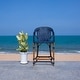 preview thumbnail 7 of 68, SAFAVIEH California Outdoor Bistro 26-inch Counter Stool with Arms - 23" W x 26" D x 43" H