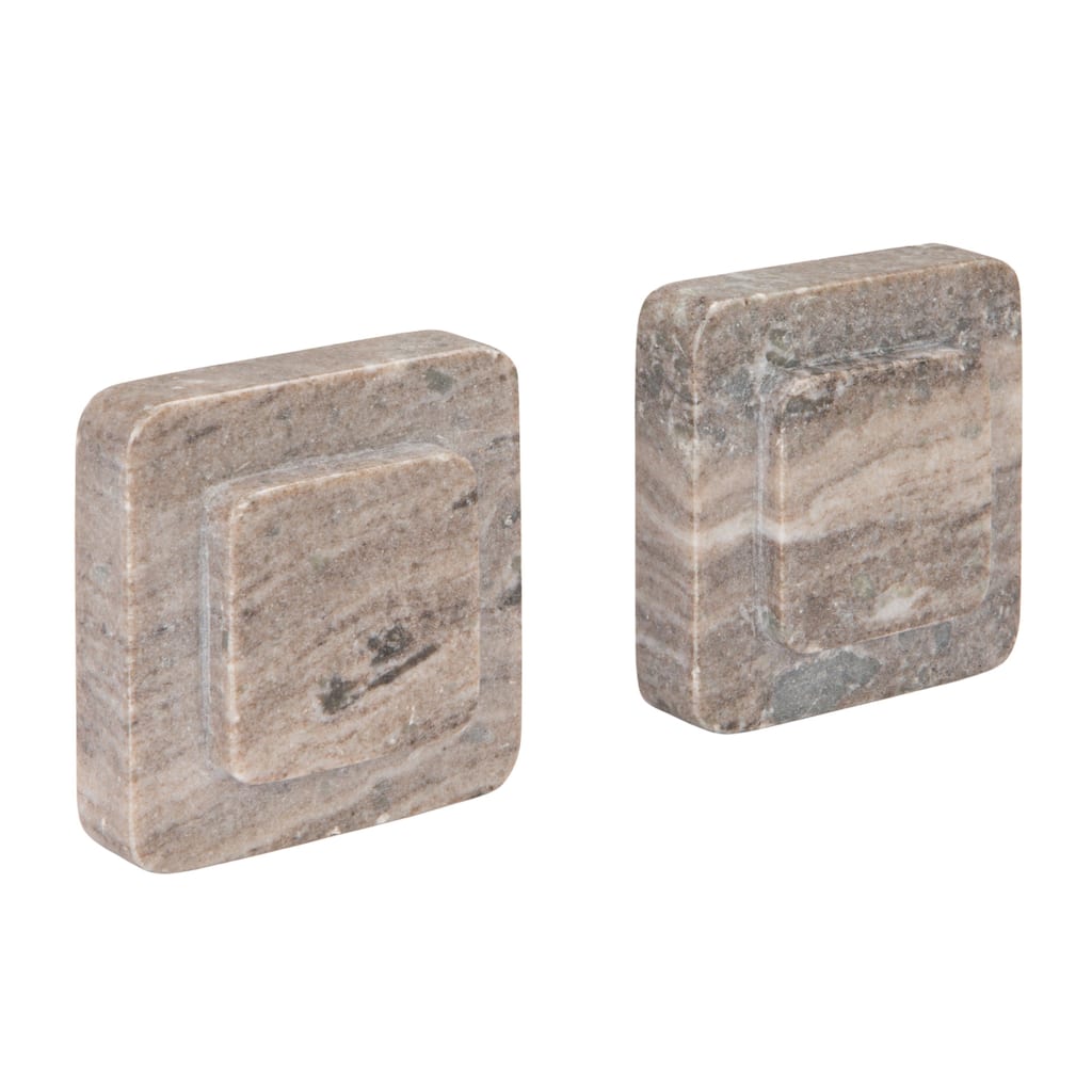 Marble Bookends, Beige, Set of 2