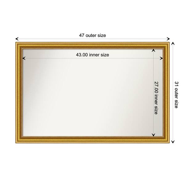 dimension image slide 44 of 93, Wall Mirror Choose Your Custom Size - Extra Large, Townhouse Gold Wood