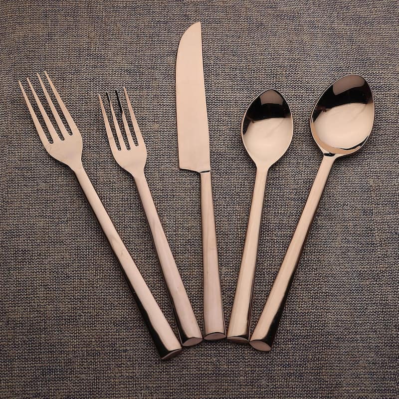 Brier Gold PVD 5 Pc. Flatware Set
