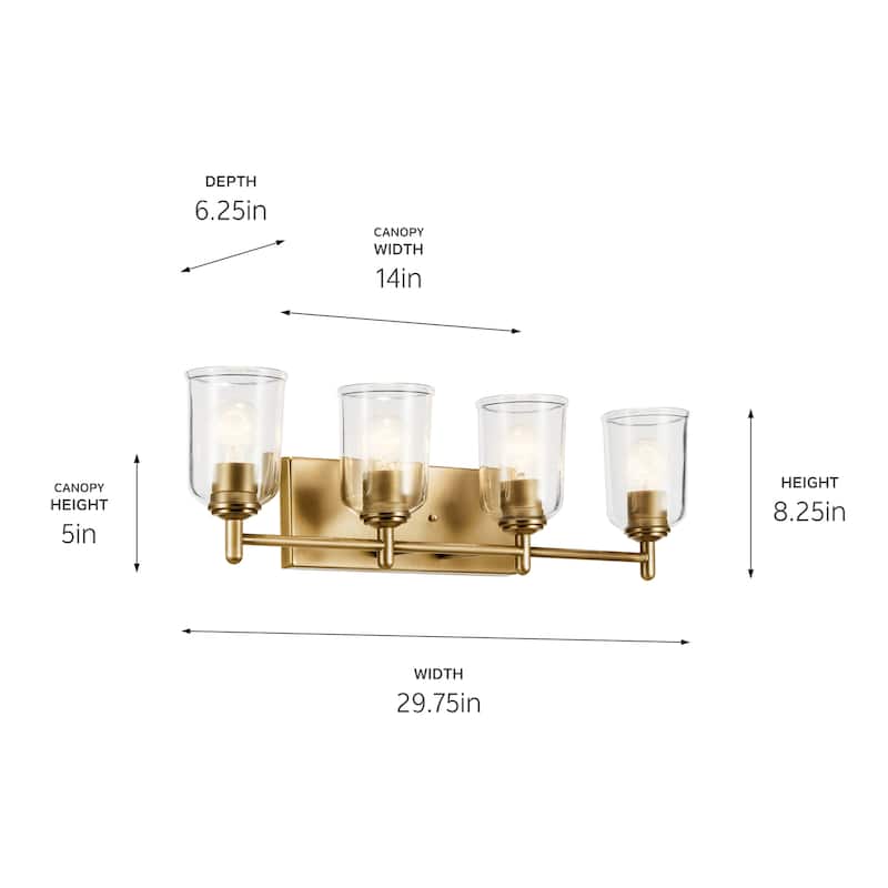 Kichler Lighting Shailene Bathroom Vanity Light with Clear Glass