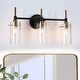 preview thumbnail 4 of 20, Modern Black Gold Bathroom Vanity Light Dimmable Wall Sconces with Cylinder Glass