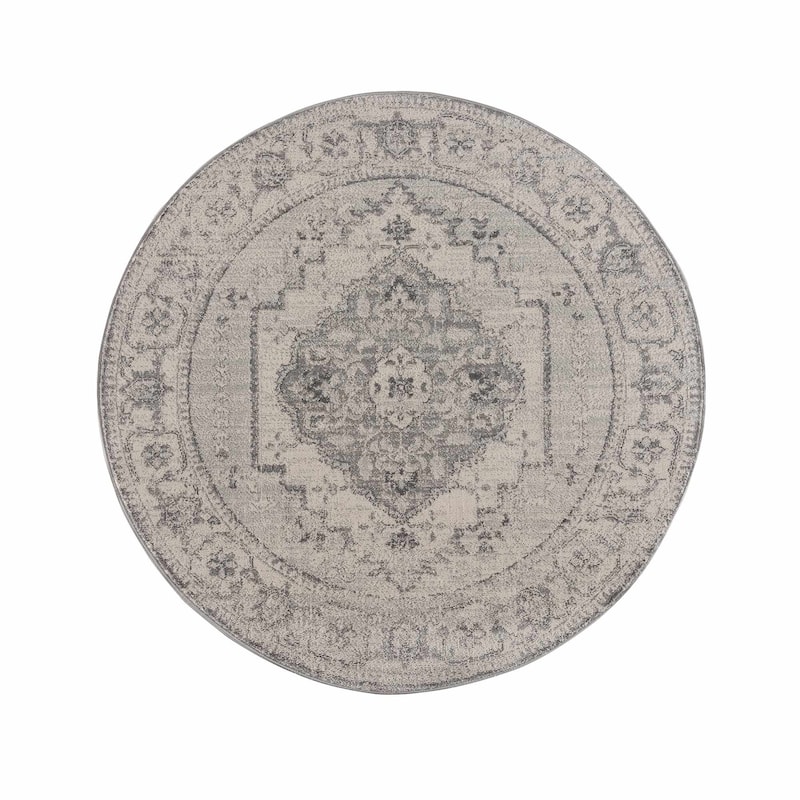 Hauteloom Tigris Modern Traditional Abstract Farmhouse Neutral Grey / Beige Area Rug