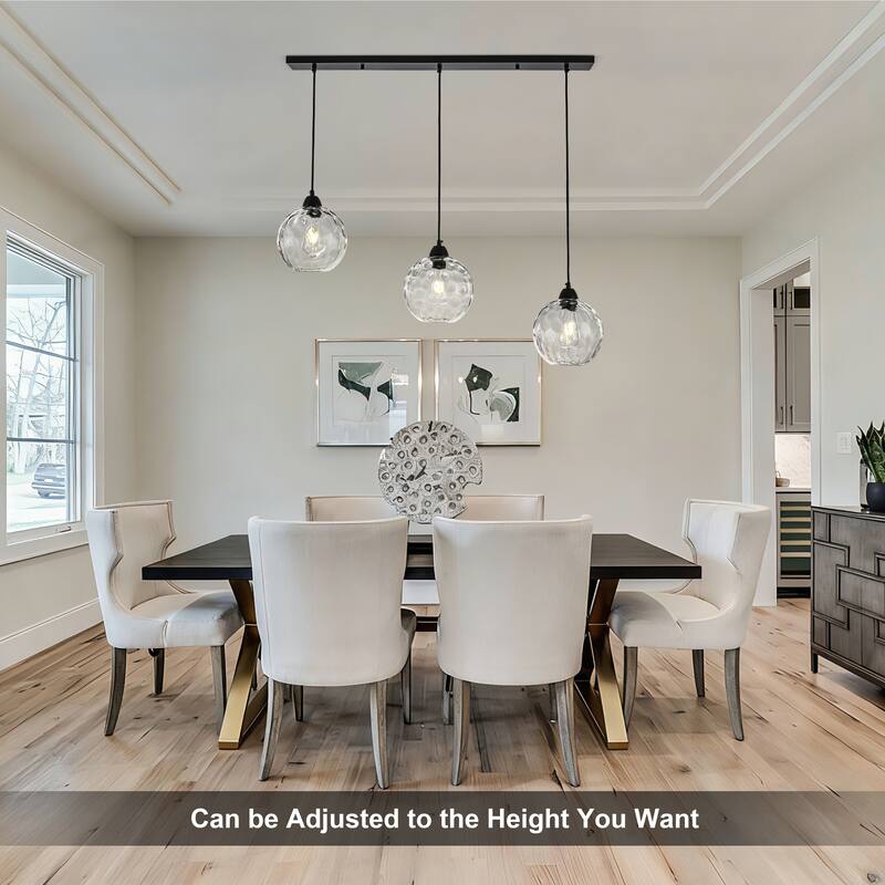 Modern Textured Glass Globe Pendant Light - Matte Black