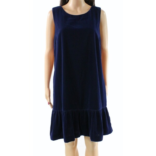 j crew blue velvet dress