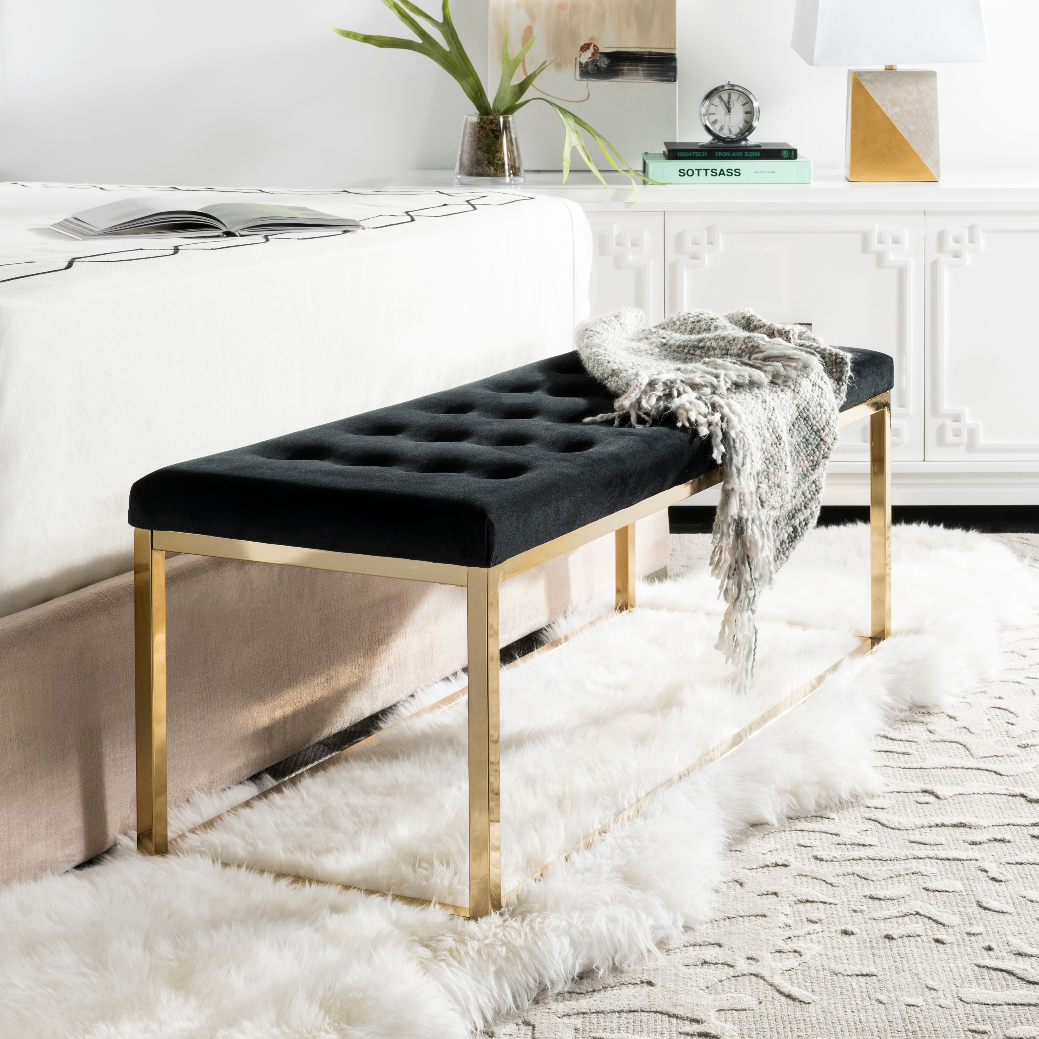 Black velvet deals bench