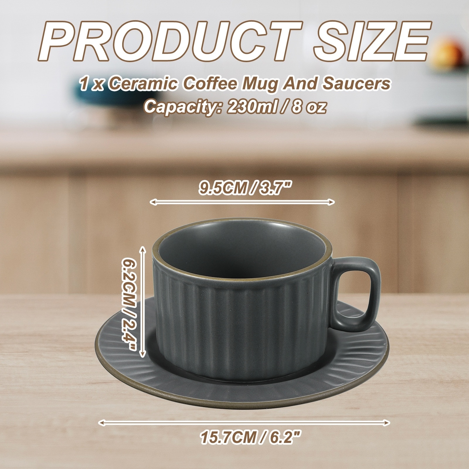 Handmade Vintage Espresso Cups, Coffee Cups and Saucers Ceramic Tea Cup with Handle Dishwasher and Microwave Safe for Water