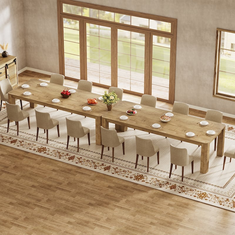 78.7-Inch Long Dining Table for 6-8, Farmhouse & Rounded Edges
