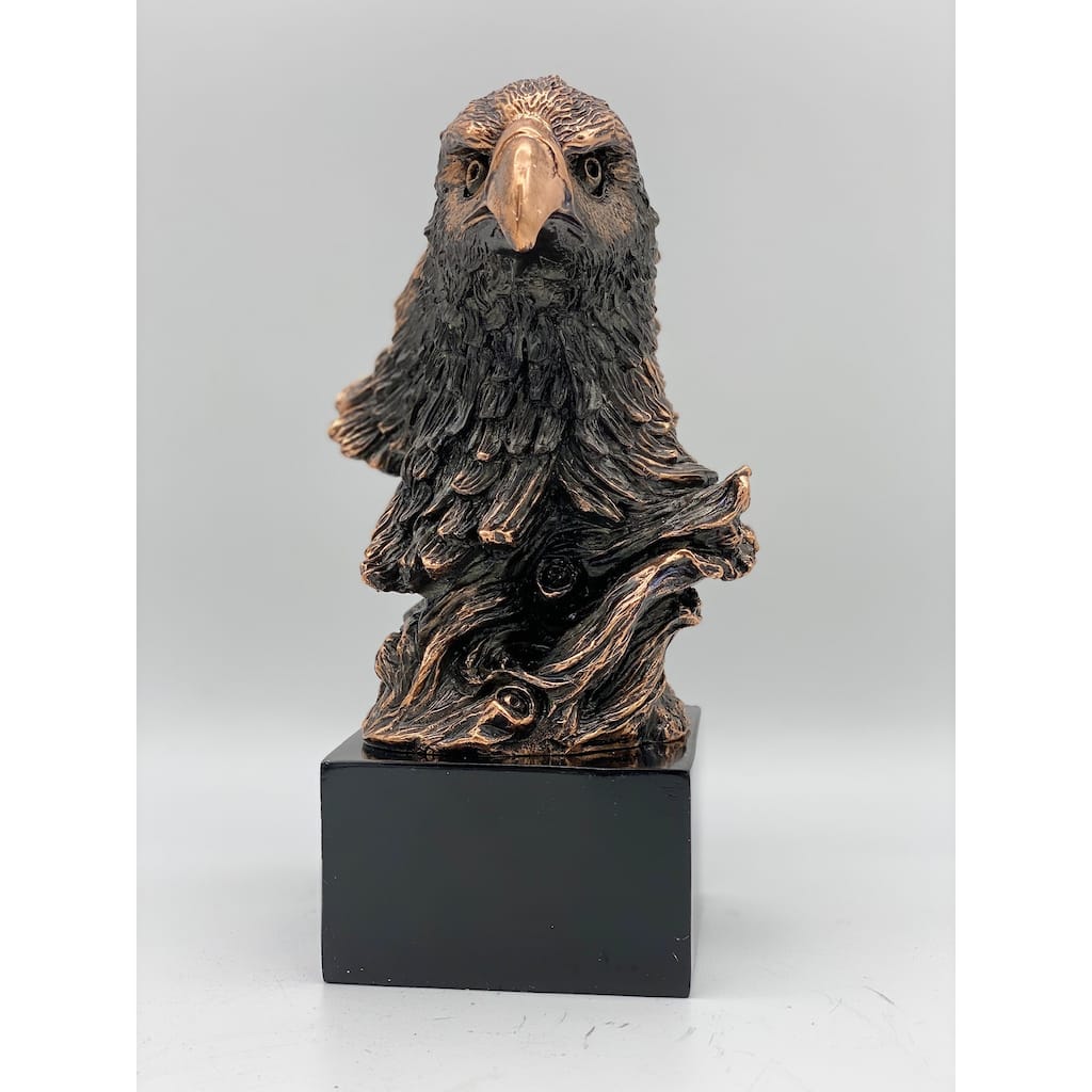 Bronze Eagle Head Bust on Pedestal