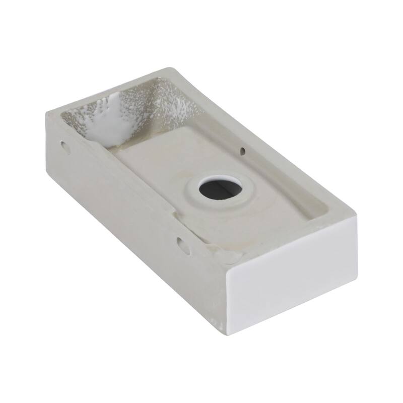 Lordear 14.5 inch White Rectangular Ceramic Wall Hung Sink with Side Faucet Mount