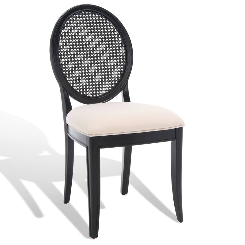 SAFAVIEH Couture Matthildi Rattan Back Dining Chair (Set of 2) - 19 In W x 22.5 In D x 38.5 In H - 19Wx23Dx39H