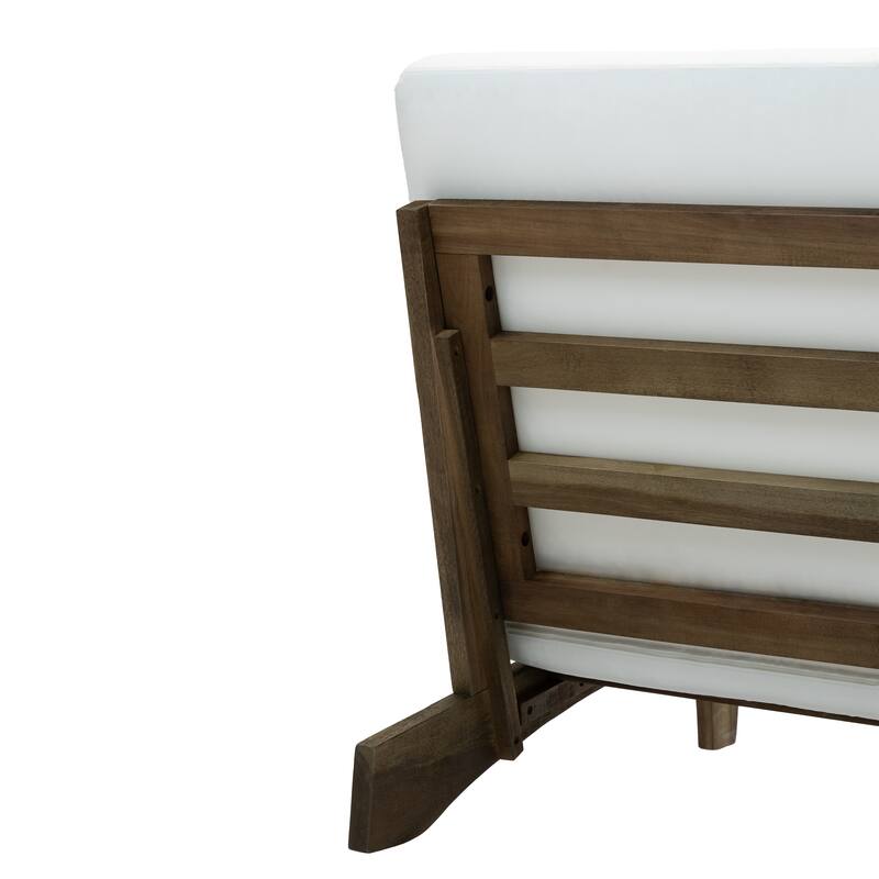 2 Set Patio Acacia Wood Outdoor Chair