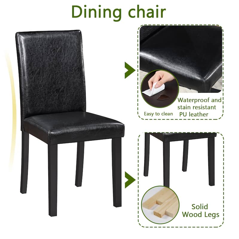 5 Piece Wooden Dining Table Set - N/A