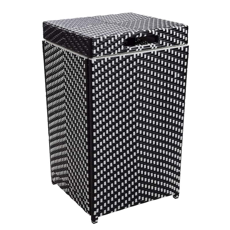 Courtnie Contemporary Wicker Outdoor Poolside Towel Hamper by Furniture of America