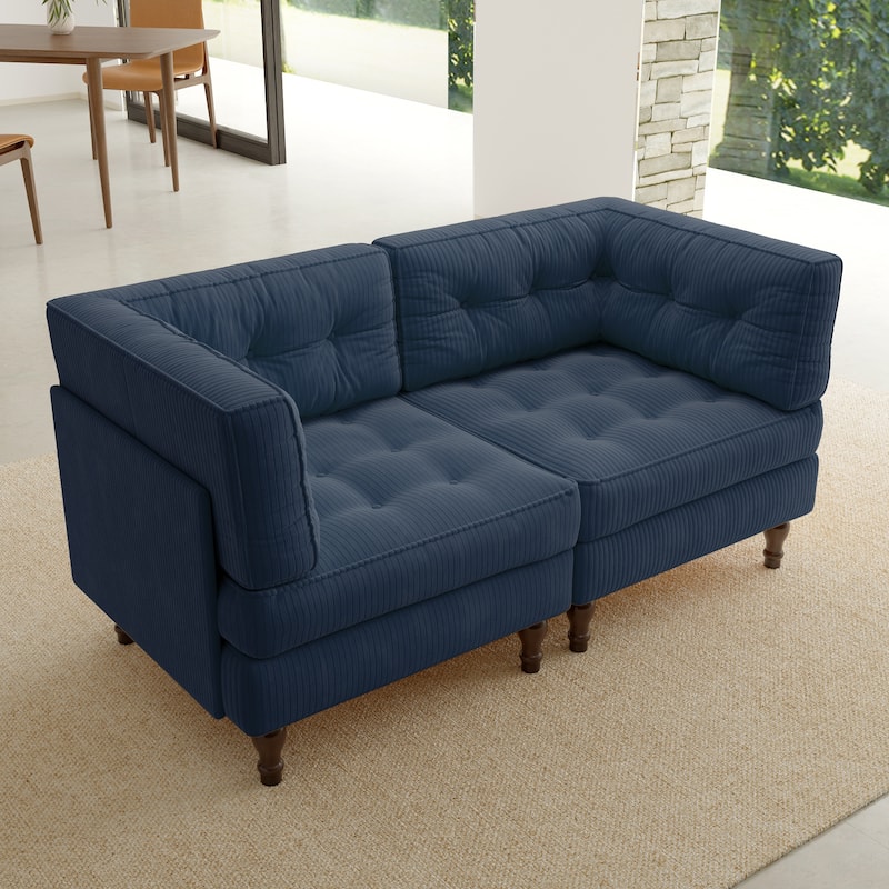 Oversized Sofa Corduroy Tufted Modular Sectional Set