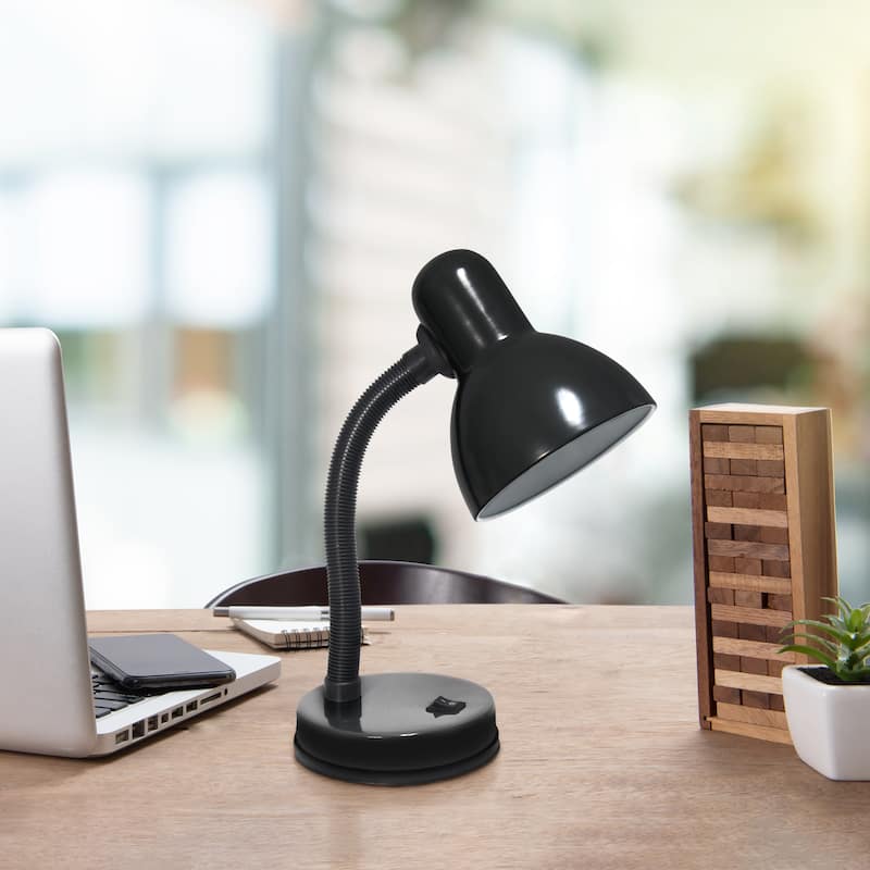 14.25" Metal Desk Task Lamp and Bowl Shade with Gooseneck