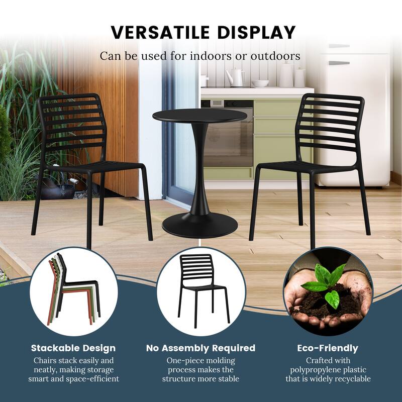 Frond and Form Outdoor Stacking Dining Side Chair (Set of 2)