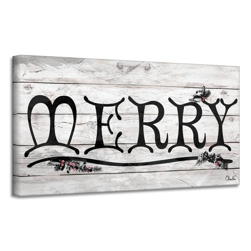 Ready2HangArt 'Merry' Holiday Canvas Wall Art by Olivia Rose