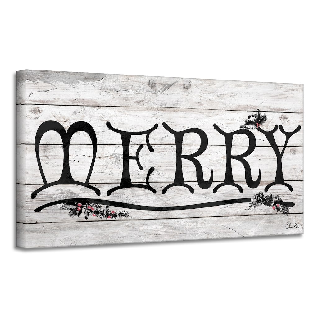 Ready2HangArt 'Merry' Holiday Canvas Wall Art by Olivia Rose