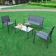 preview thumbnail 6 of 7, Sigtua Dark Gray 4-Piece Steel Outdoor Patio Seating Set
