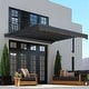preview thumbnail 1 of 11, ALEKO Moroccan Semi-Cassette Motorized Patio Awning - Onyx Black - 20 x 10 Feet