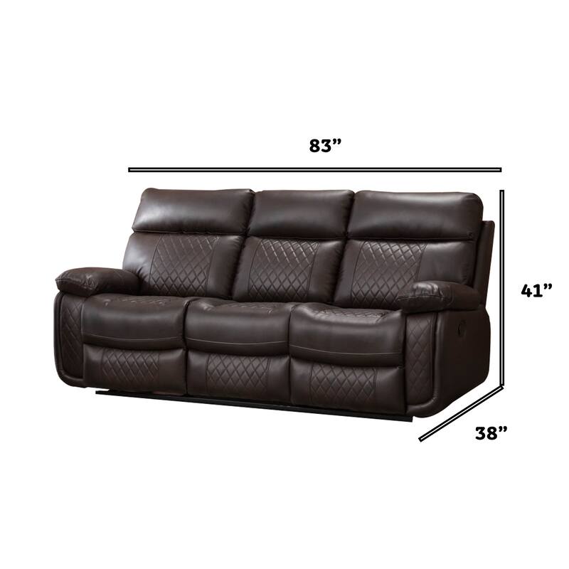 Contemporary Living Room Faux Leather Upholstered Sofa