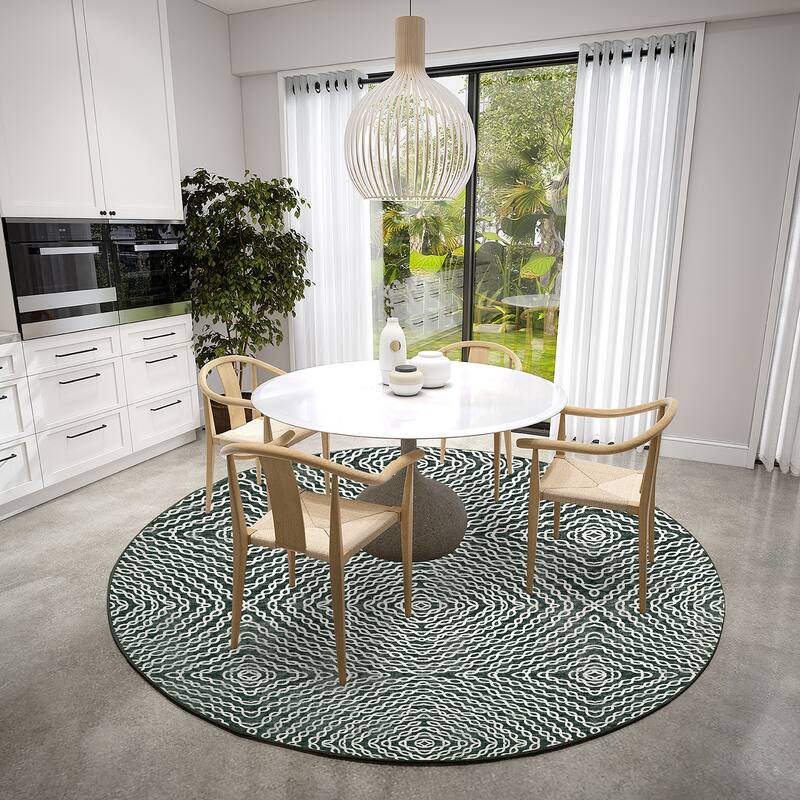 Indoor/ Outdoor Addison Bravado Link Washable Area Rug - 8' x 8' - Shadow