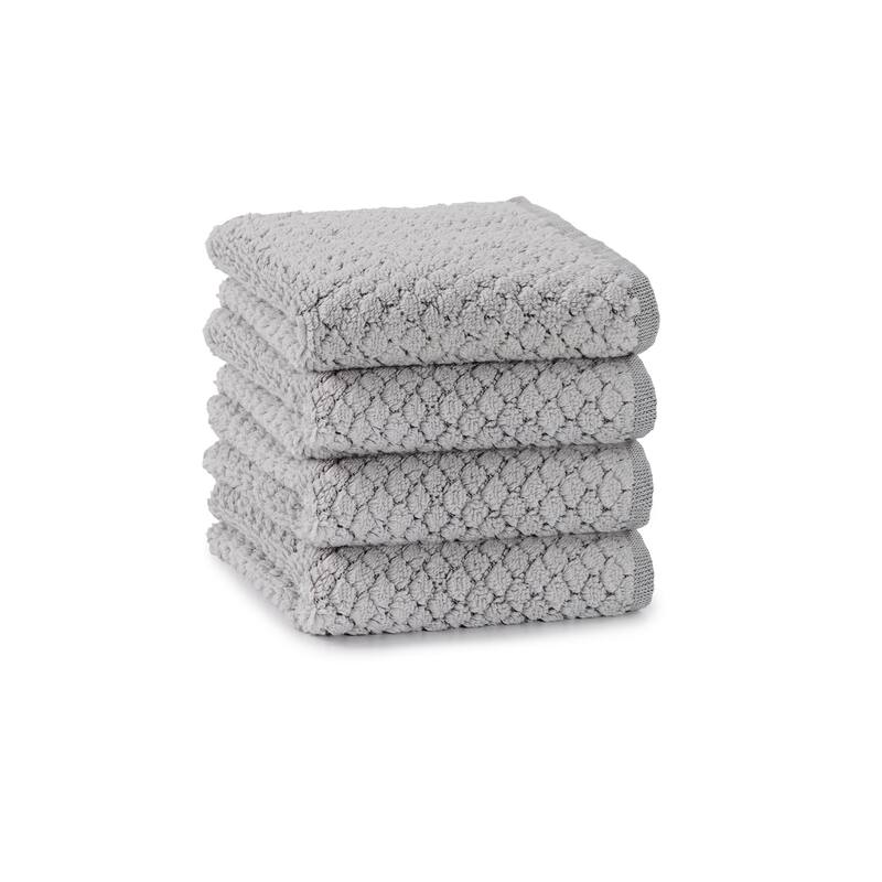Punto Jacquard Washcloth set of 4 - Light Gray