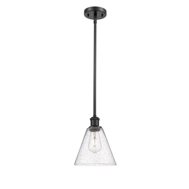 Innovations Lighting Berkshire 1 Light 8" Mini Pendant - Seedy/Matte Black