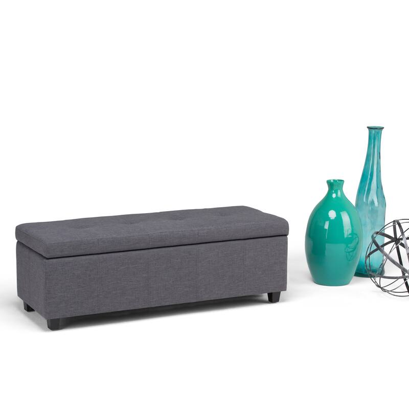 WYNDENHALL Cambridge 48 inch Wide Contemporary Rectangle Storage Ottoman