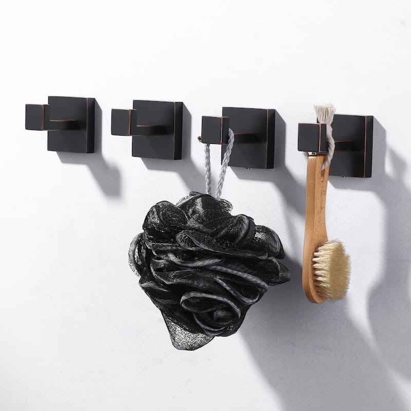 WOWOW J-Hook Wall Mount Robe/Towel Hook 4PCS