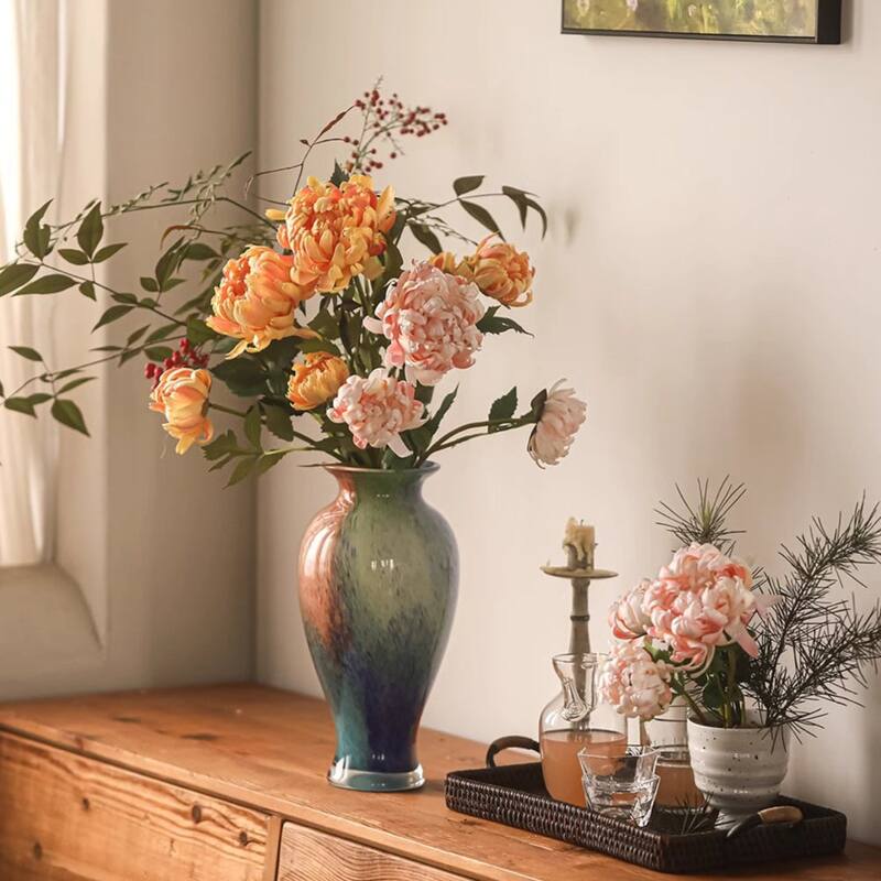 RusticReach Three-Head Seattle Dahlia Flower Stem 30.7" Tall