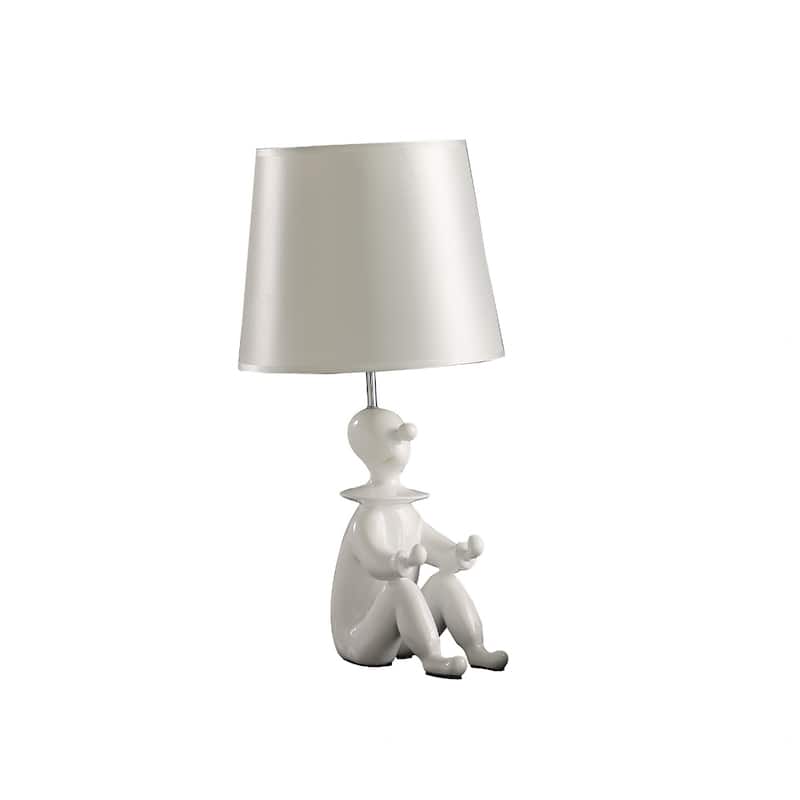 21 Inch Bedside Lamp with Empire Shade for Bedrooms or Living Rooms - 11" x 11" x 21.25" - White