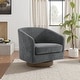 preview thumbnail 63 of 88, 31.1'' W Modern Barrel Swivel Accent Chair Grey-Chenille
