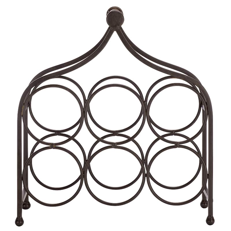 SAFAVIEH Outdoor Living Floyd 6 Wine Bottle Holder - 14"W x 6"D x 15"H