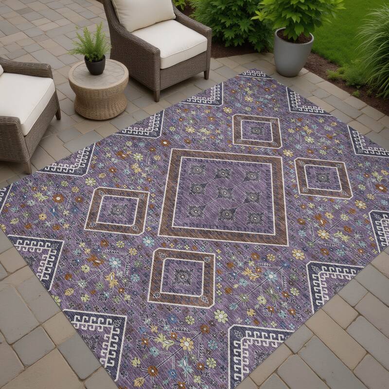 Machine Washable Indoor/ Outdoor Boho Milli Chantille Rug
