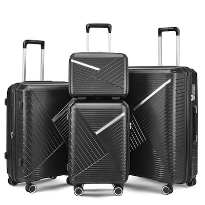 Luggage Sets 4 Piece(14/20/24/28), Expandable Suitcase with Double Spinner Wheels TSA Lock PP Material