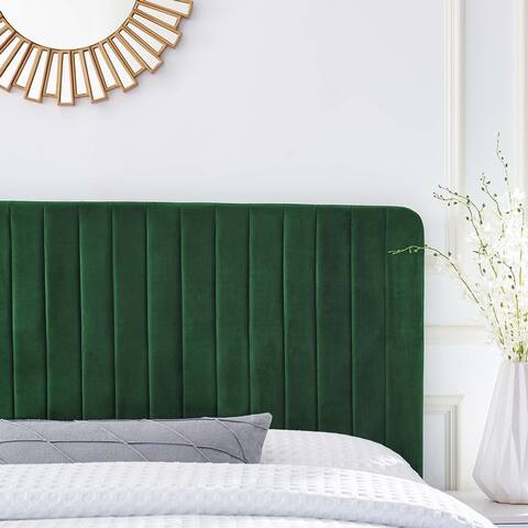 Milenna Channel Tufted Performance Velvet Twin Headboard