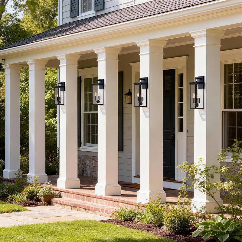 4 Pack Clear Glass Outdoor Lighting Wall Sconce