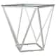 Brittania Square Geometric End Table With Clear Tempered Glass Top ...
