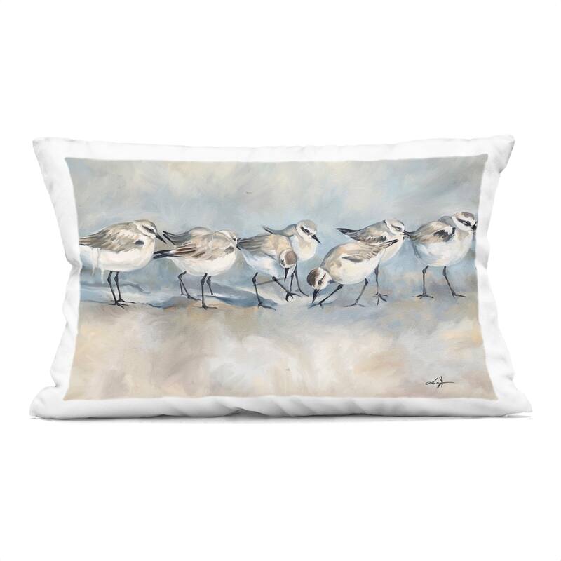 Stupell Sandpiper Birds Mirage Decorative Printed Throw Pillow Design by Ramona Murdock - Accent - Polyester - Blue - Single